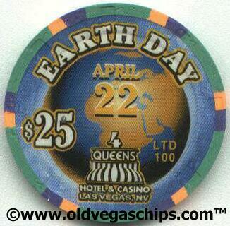 Las Vegas Four Queens Earth Day $25 Casino Chip