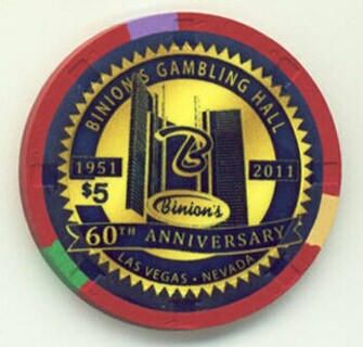 Binion's 60th Anniversary 2011 $5 Casino Chip