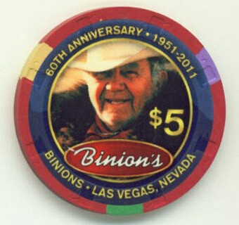 Binion's 60th Anniversary 2011 $5 Casino Chip