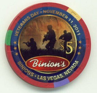Binion's Veterans Day 2011 $5 Casino Chip