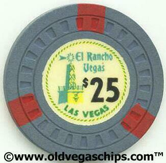 Las Vegas El Rancho Vegas $25 Windmill Casino Chip
