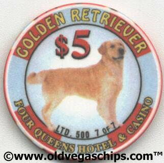 Las Vegas Four Golden Retriever $5 Casino Chip