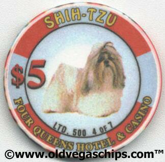 Las Vegas Four Queens Shih-Tzu $5 Casino Chip