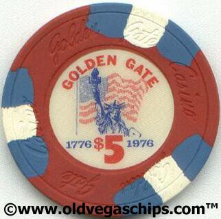 Golden Gate Casino Bicentennial $5 Casino Chip