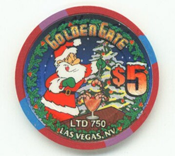 Las Vegas Golden Gate Christmas 2000 $5 Casino Chip