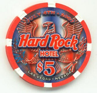 Hard Rock Hotel 4th of July 2007 $5 Casino Chip