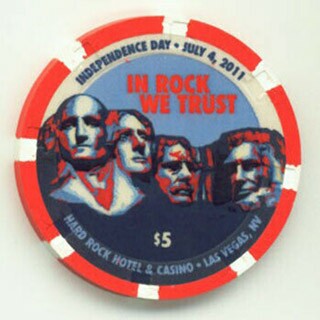 Hard Rock Hotel Independance Day 2011 $5 Casino Chip