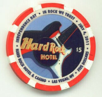 Hard Rock Hotel Independance Day 2011 $5 Casino Chip