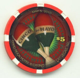 Hard Rock Hotel Cinco De Mayo 2010 $5 Casino Chip