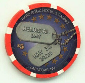 Hard Rock Memorial Day 2010 $5 Casino Chip