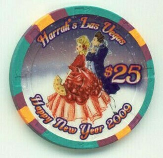 Harrah's Happy New Year 2008 $25 Casino Chip