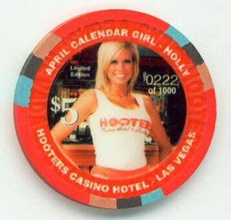 Hooter Calendar Girls on Hooter S Calendar Girl April 2006  5 Casino Chip   Front   Back