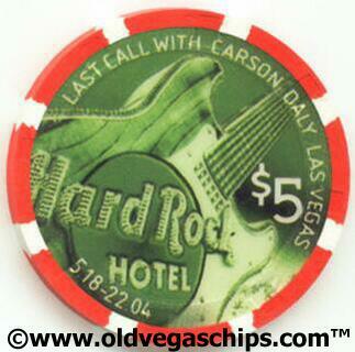 Hard Rock Carson Daly 2004 $5 Casino Chip 