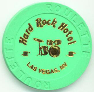 Las Vegas Hard Rock Hotel Drums Green Roulette Casino Chip