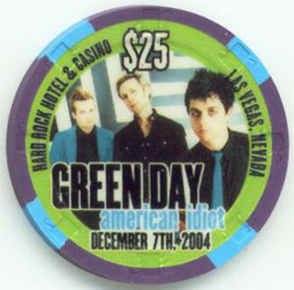 Hard Rock Green Day American Idiot 2004 $25 Casino Chip