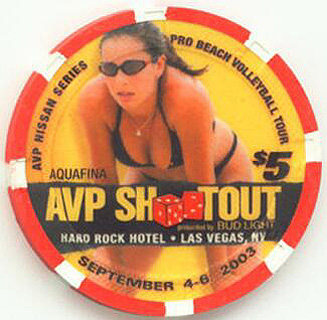 Hard Rock AVP Shootout Volleyball 2003 $5 Casino Chip