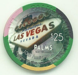 Palms Hotel 10th Anniversary 2011 $25 Casino Chip