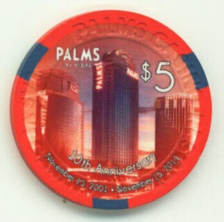 Palms Hotel 10th Anniversary 2011 $5 Casino Chip