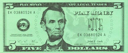 Play Money $5 Bills