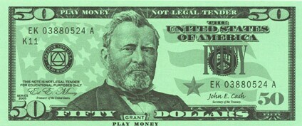 Play Money $50 Bills