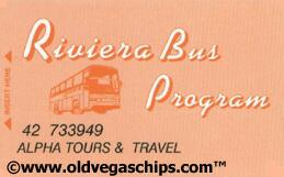 Riviera Casino Bus Program Orange Slot Club Card