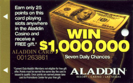 Las Vegas Aladdin Casino Slot Club Card