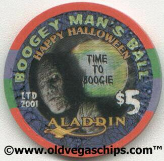 Aladdin Halloween 2001 $5 Poker Chip