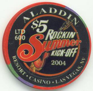 Aladdin Rockin' Summer Kick-Off 2004 $5 Casino Chip 