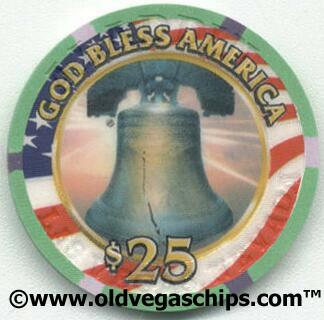 Las Vegas Aladdin God Bless America $25 Casino Chip
