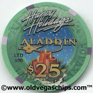 Aladdin Happy Holidays 2001 $25 Casino Chip