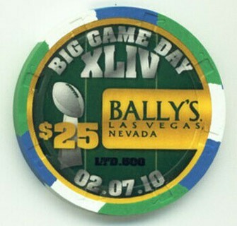 Bally's Hotel Superbowl 2010 $25 Casino Chip