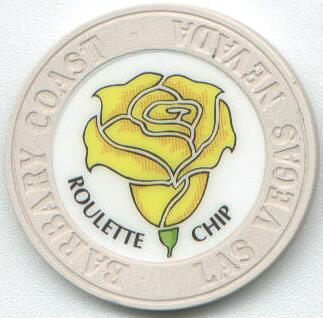 Las Vegas Barbary Coast White Roulette Casino Chip