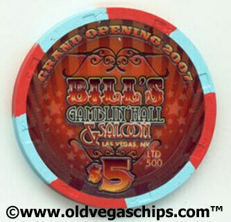 Bill's Casino Grand Opening 2007 $5 Casino Chip