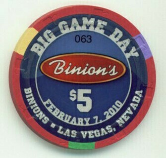 Binion's Superbowl 2010 $5 Casino Chip