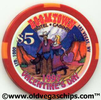 Las Vegas Boomtown Valentine's 1997 $5 Casino Chip