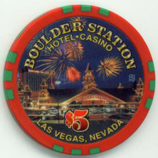 Boulder Station 10th Anniversary 2004 $5 Casino Chip
