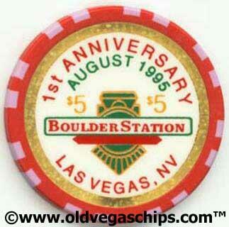 Las Vegas Boulder Station 1st Anniversary $5 Casino Chip