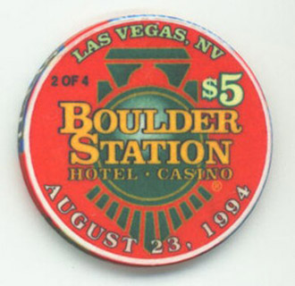 Boulder Station BlackJack $5 Casino Chip 