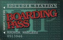 Boulder Station Boarding Pass Slot Club Card