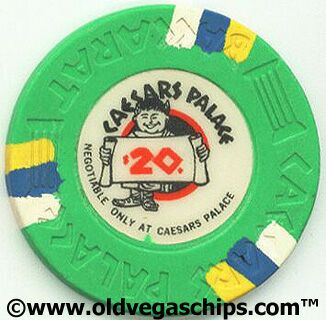 Las Vegas Caesars Palace Baccarat $20 Casino Chip