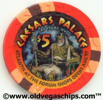 Las Vegas Caesars Palace Tower/Atlantis $5 Casino Chip
