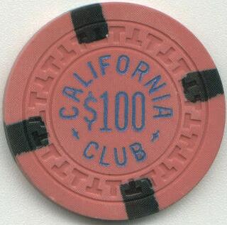 California Club $100 Casino Chip