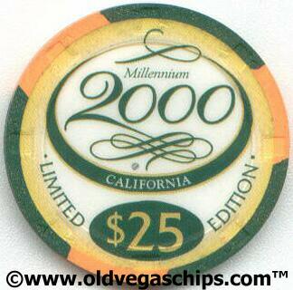 Las Vegas California Hotel Millennium $25 Casino Chip