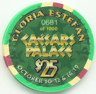 Caesars Palace Gloria Estefan 2003 $25 Casino Chip