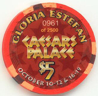 Caesars Palace Gloria Estefan 2003 $5 Casino Chip