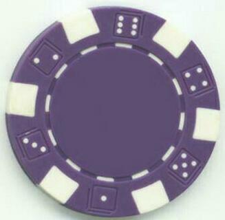 Dice Mold Purple 11.5 Gram Clay Poker Chips