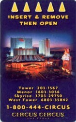 Las Vegas Circus Circus Hotel Room Key