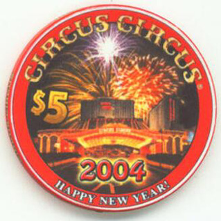 Circus Circus New Year 2004 $5 Casino Chip