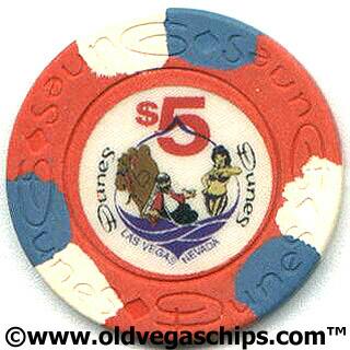 Las Vegas Dunes Hotel $5 Casino Chip with Sheik, Camel, and Belly Dancer