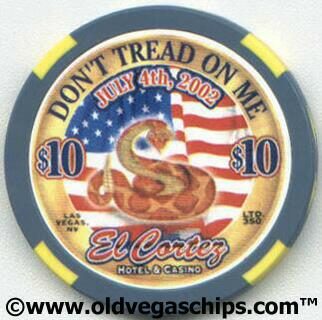 Las Vegas El Cortez Don't Tread on Me $10 Casino Chip